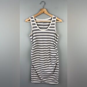 Thyme Maternity Striped Sleeveless Fitted Dress